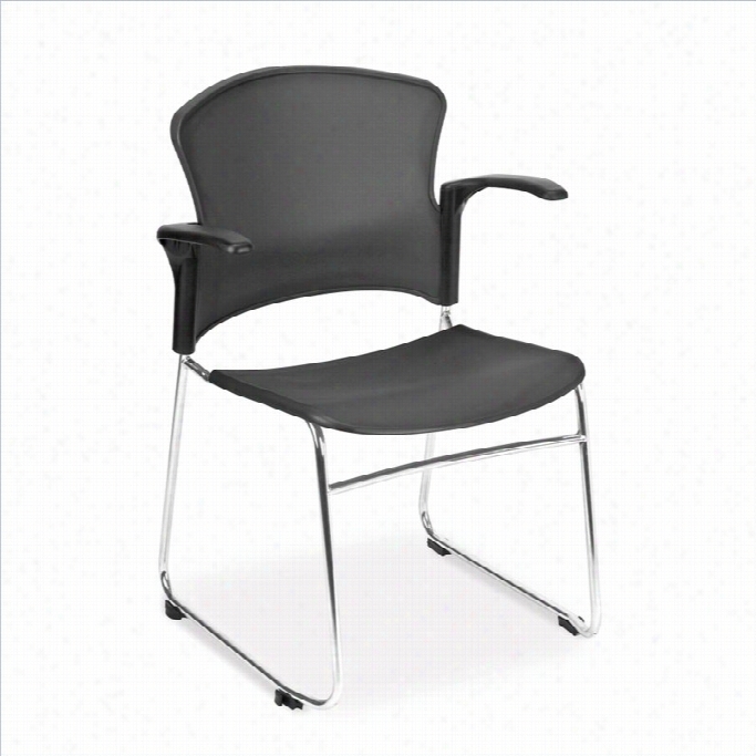 Ofm Multi-use Soft Seat Andback Stack With Arms In Gray