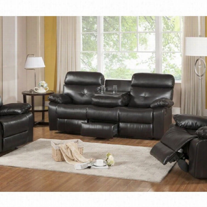 Primo International Parisian Rouquette Leather Reclining Sofa In Brown