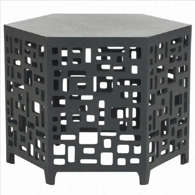 Safaviehk Elby Bayur Wwood End Table In Charcoal Grey