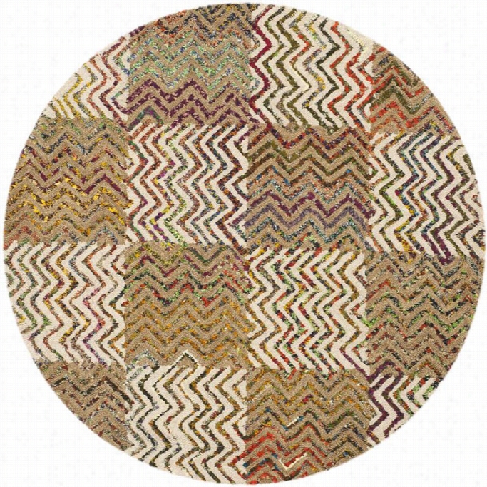 Safavieh Nantucket Beige Contemporary Rug - Round 4'