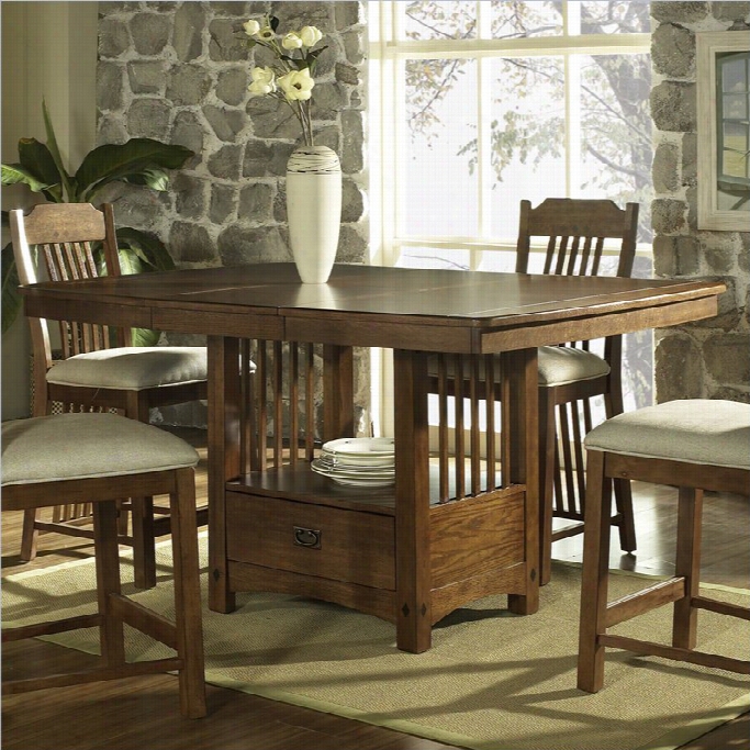 Somerton Dwellling Craftsman Dining Table In War Brown