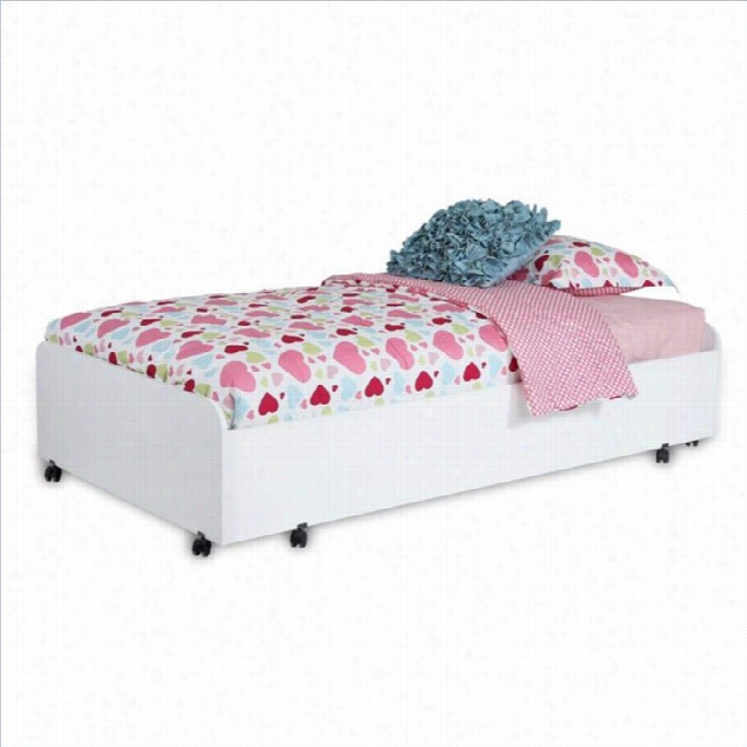 South Shore Mobby Twin Trundle Bed On Casters In Pure White