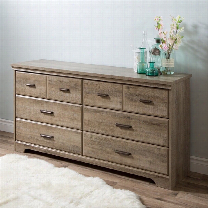 South Shors Versa 6drawer Wood Double Dresser In Weathered Oak