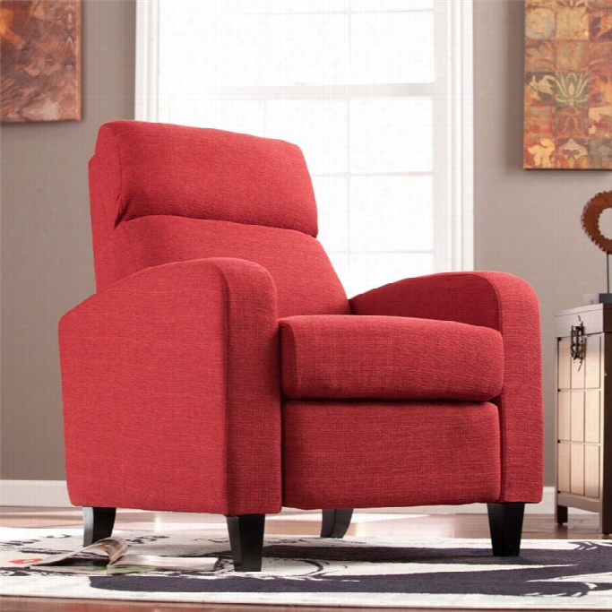 Southhern Enterprises Grady Push Back Recliner In Cherry Red