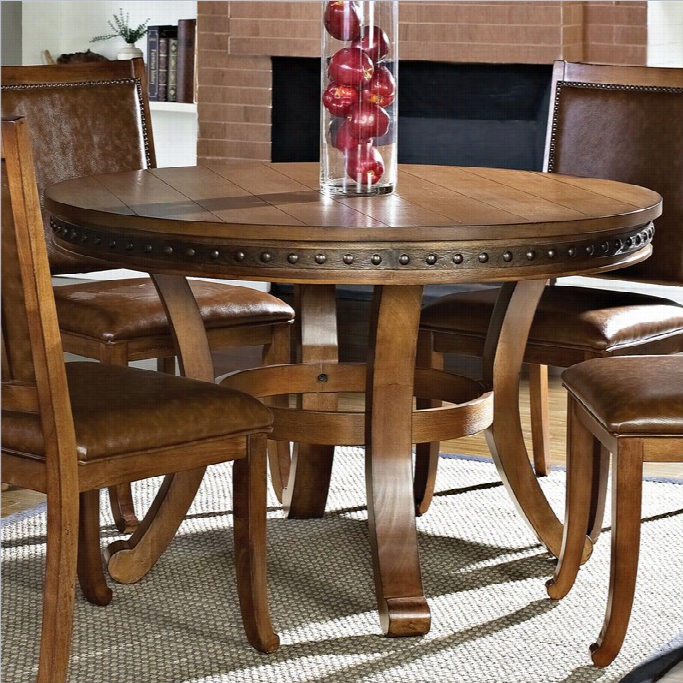 Steve Silver Company Ashbrook  Round Dining Table In Oak