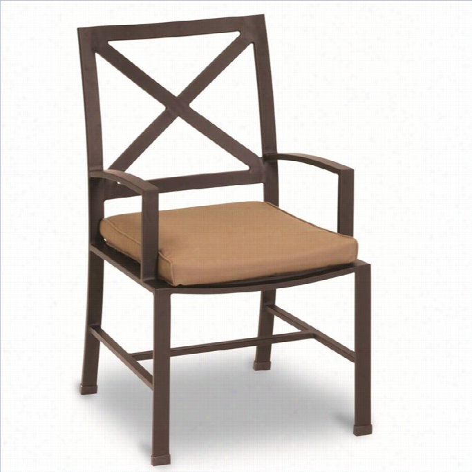 Sunset West La Jolla Dining Chair In Espresos-canvas Gingko