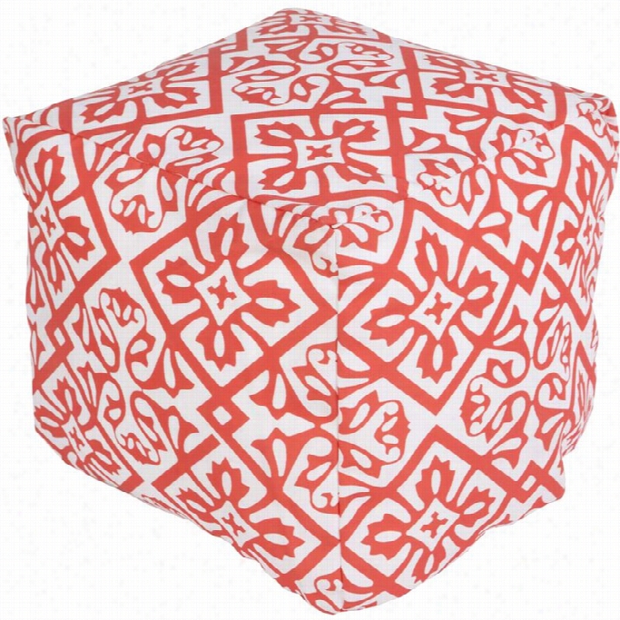 Surya Cube Pouf Ottoman In Pink