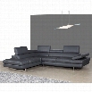 J&M Furniture A761 Italian Leather Left Sectional in Slate Grey