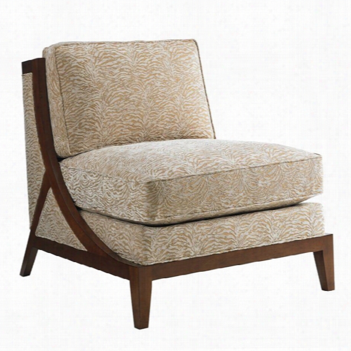 Tommy Bahama Island Fusion Tasman Fabic Chair In Brown And White