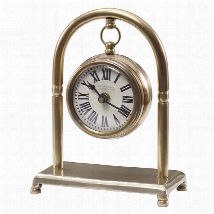 Uttermost Bahan Brass Table Clock