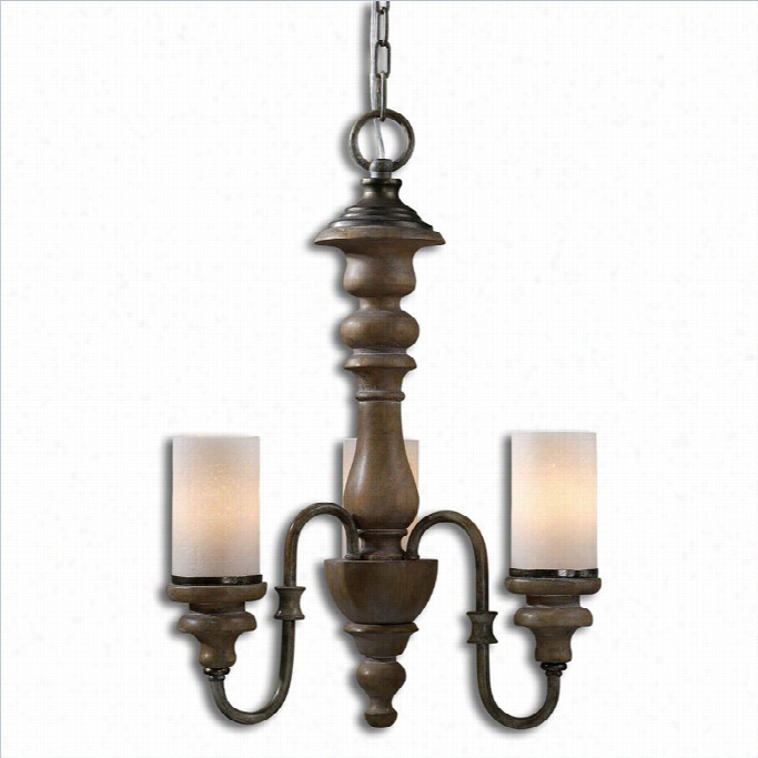 Uttermost Torreano 3 Light Solid Wood Chandelier I Nager Pecan