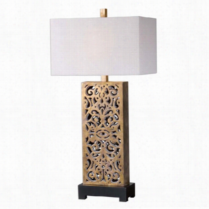 Uttermost Vishera Antiqued Gold Table Lamp