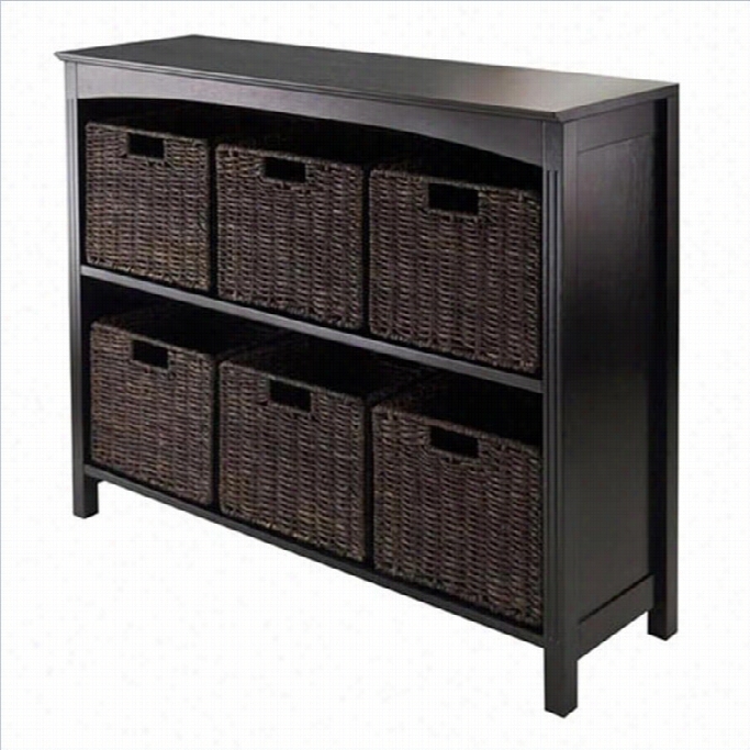 Winsome Terrace 3-tiwr Storage Shelf In Dark Espresso Ith 6 Baskets