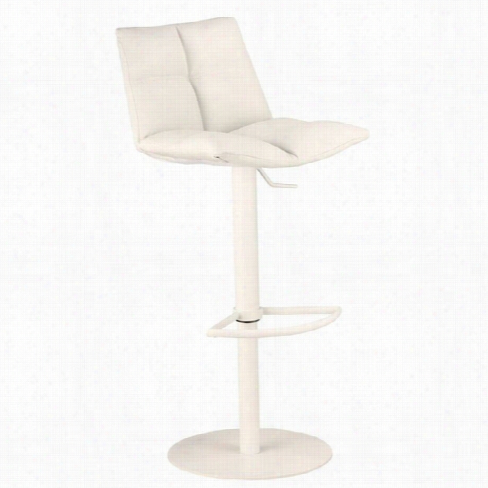 Armen Living Roma 26 Adjustable Metal Bar Stool In White