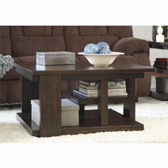 Ashley Garletti Square Coffee Table In Dark Brown