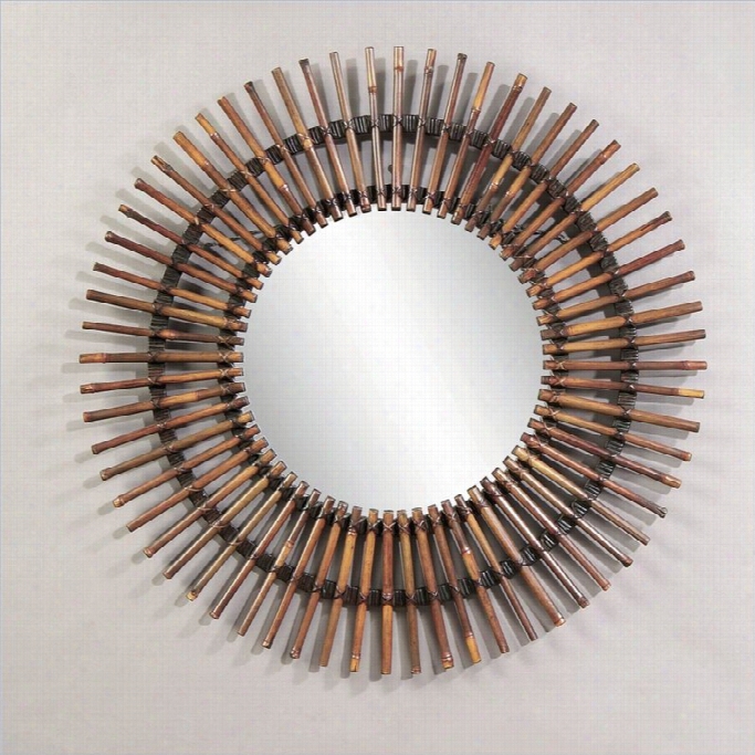 Bassett Mirror Taipan Bamboo Sunburst Wall Mirror In Natural