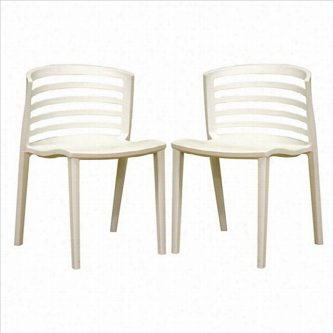 Baxn Studio Ofilia Dining Chair In White (set Of 2)