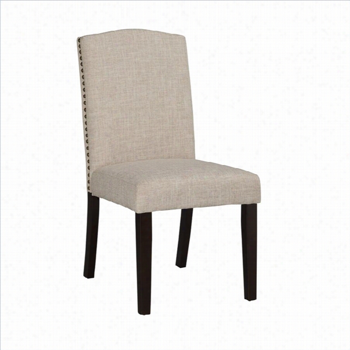 Boraam Champagne Parson Uphoolsrery Dining Chairs (set Of 2) N White-sand