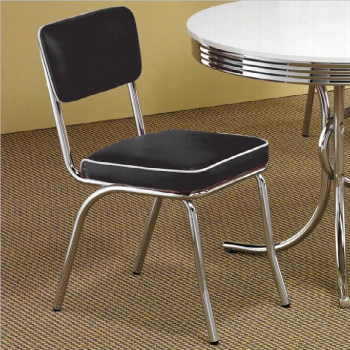 Coaster Cleveland Vinyl Upholstered Dining Chair In Black