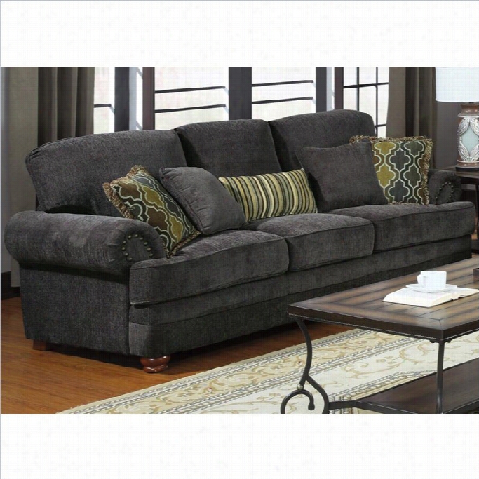 Coaster Colton Traditional Uhpollstered Sofa In Smokey Grey