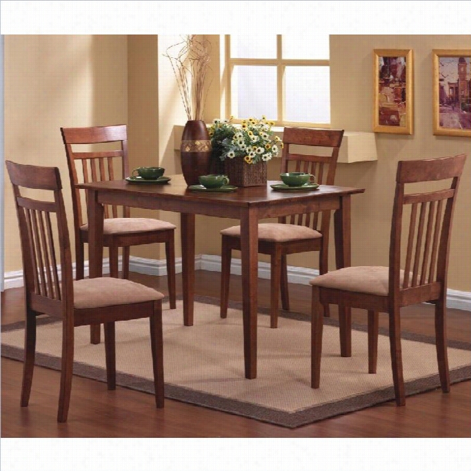 Coaster Hyde 5 Piece Dining Set In Walnut Finish