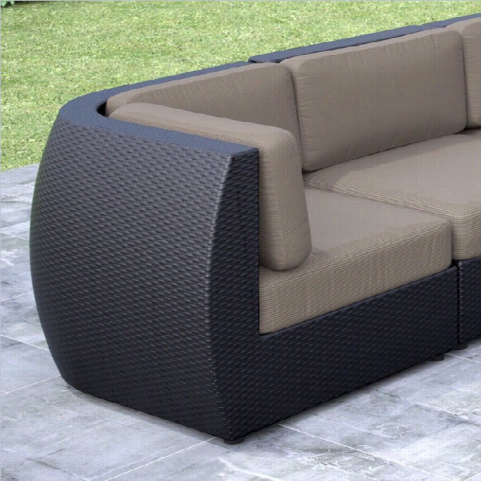 Corliving Seattle Patio Cornerr Seat In Textured Black Weave