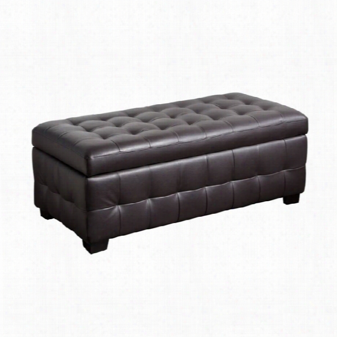 Diamond Sofa Zen Leather Raise Top Tufted Storage Bench  In Mocah