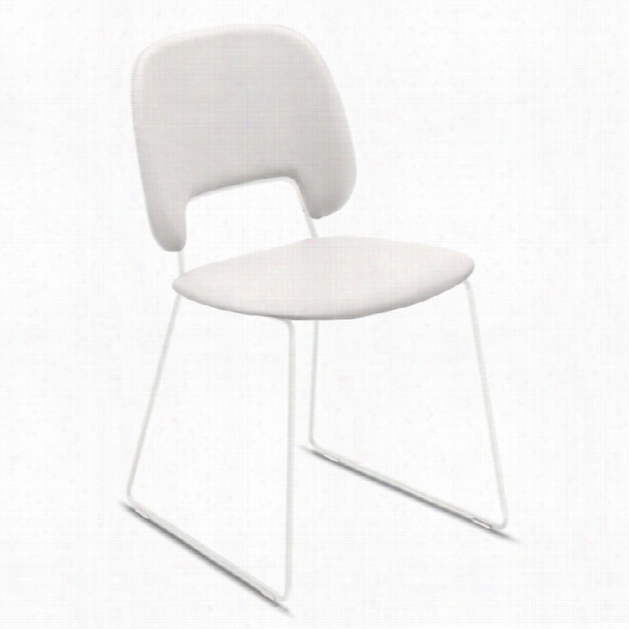 Domitalai Traffic 18.5 X 21.25 Stacking Chair In White Amd White