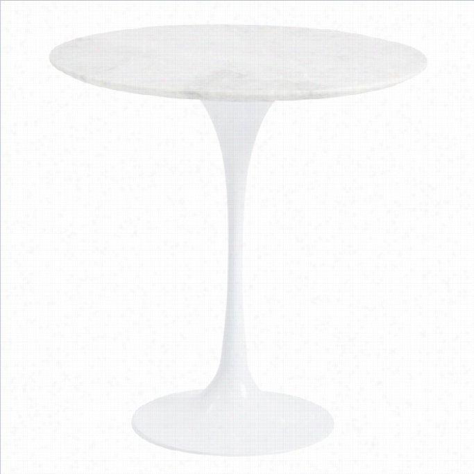 Eurostyle Astrid Marble Side Table In White