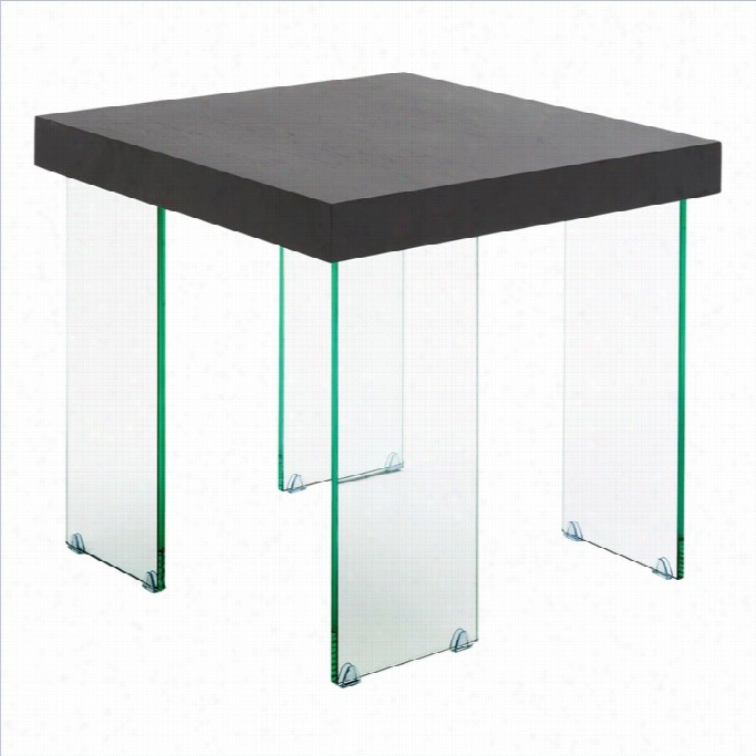 Eurostyle Cabrio Side Table In Clear And Wenge