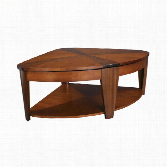 Hamm Ary Oasis Wedge Liifttop Cocktail Table In Cherry/walnut