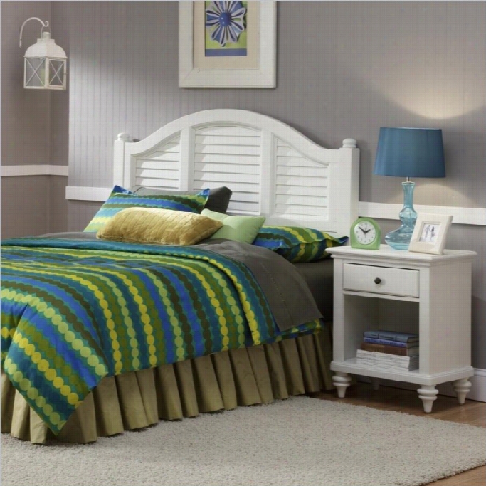 Home Styles Bermuda 2 Piece Bedroom Set In Brushed White-queen