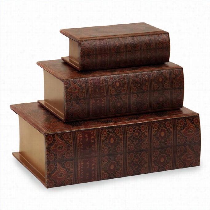 Imax Corporatio N Nesting Wooden Book Boxes (set Of 3)