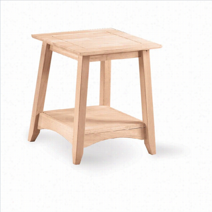 International Concepts Whitewood Bomby Tall Unfinished End Table