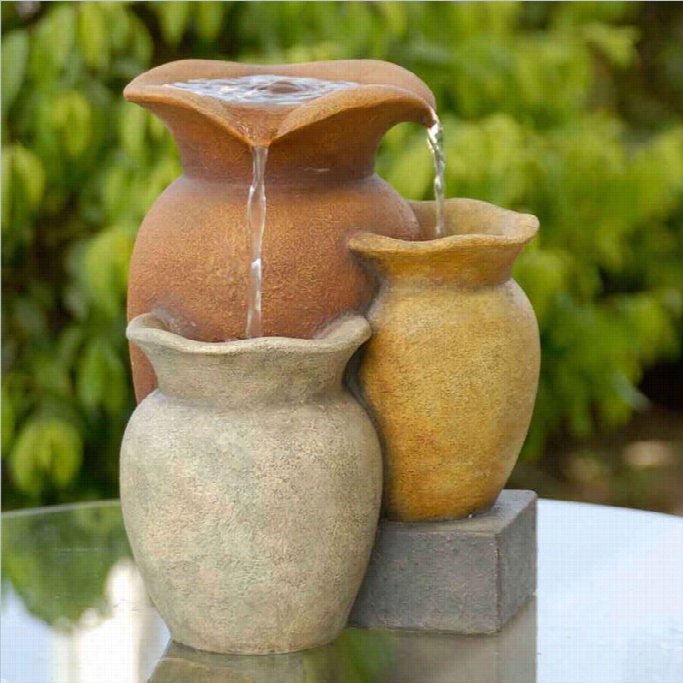 Jeco Mutii Colorful Pots Tabletop Fountain