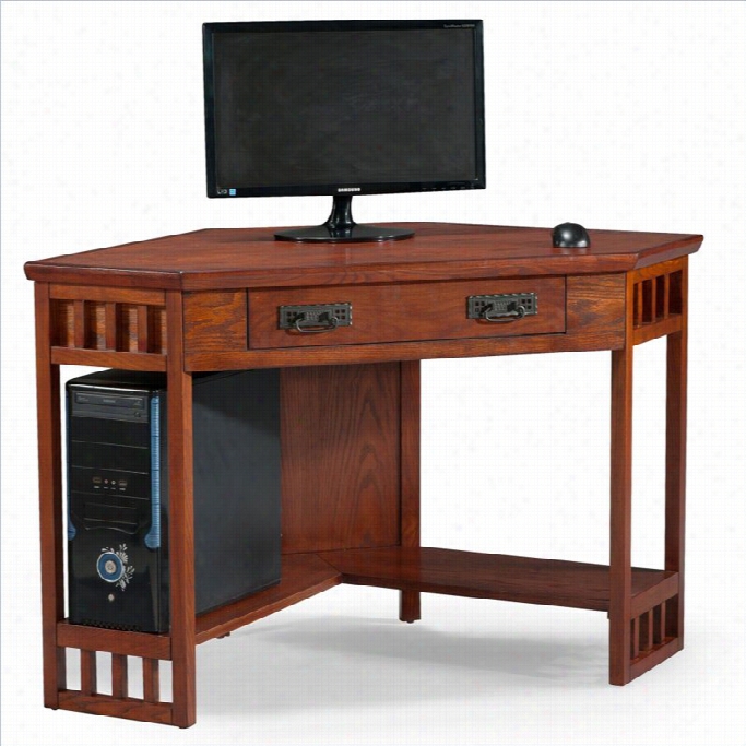 Leick Ufrniture Corner Reckon Rdesk In Mission Oak