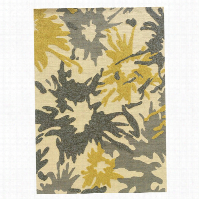 Linon Le Soleil 55' X 7' Hand Tufted Rug In Ivory