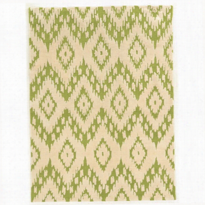 Linon Trio 5' X 7' Hand Tufted Rug In Green And Ivory