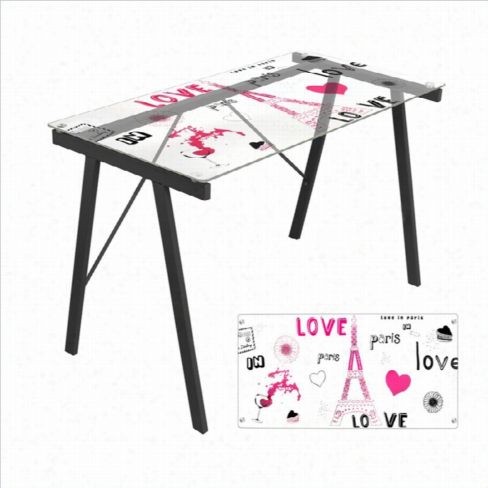 Lumisource Love In Paris Graphic Surface Exponent Desk In Black