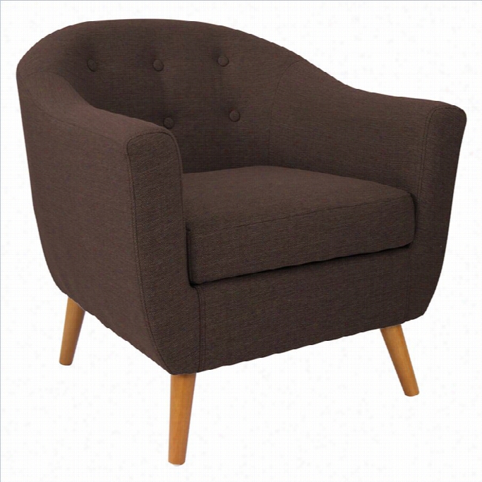 Lumisource Rockwelll Tufted Accent Barrel Chair In Espresso