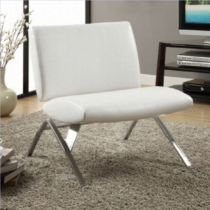 Monarch Moder N Faux Leather Accent Chair In White