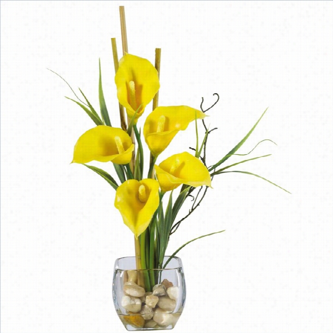 Nearly Nautral Calla Lilly Liuid Ilulsion Silk Best Part Arrangement Inyellow