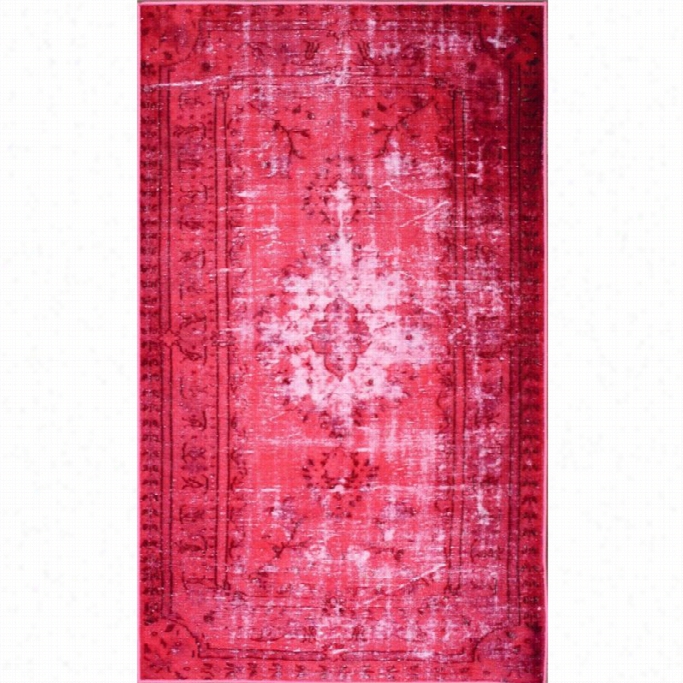Nuloom 2' 8 X8 ' Machine Made Chdoma Overdyed Style  Rug In Pink