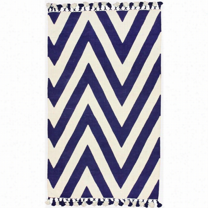 Nuloom 7' 6 X 9' 6 Hand Loomed Chevron Cotton Rug In Navy