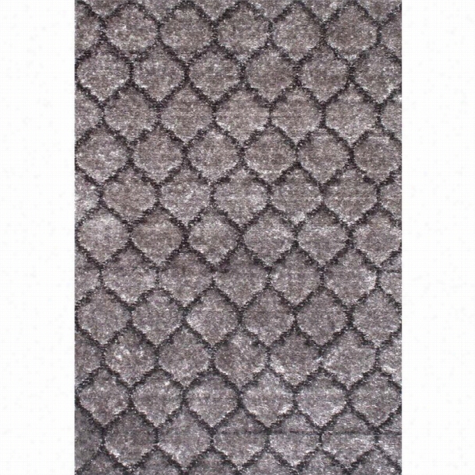 Nuloom 7' 6 X 9' 6 Spivey Trellis Shag Rug In Dark Gray