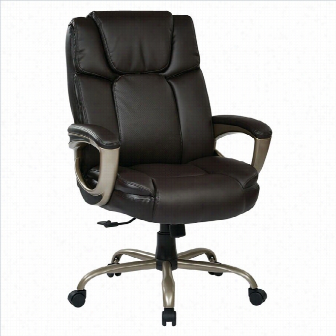 Office Star Ech Series Executive Eco Leather Office Chari In Espresso