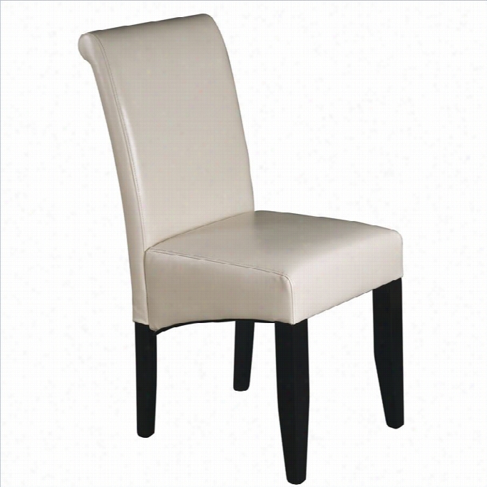 Officestar Metro Parsons Dining Chair In Cream Bonded Leather