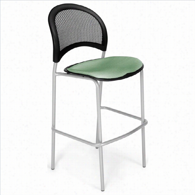 Ofm Moon 30.75 Silver Stool In Sa Ge Green