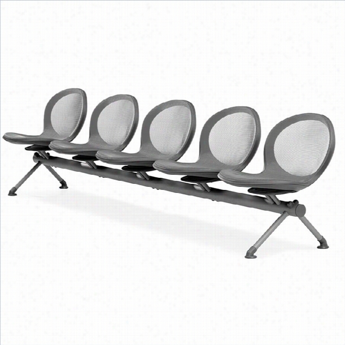Ofm Net Beam Guest Chair With 5 Seats Iin Gray