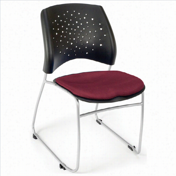 Ofm Star Stac,  Stacking Chair In Burgundy